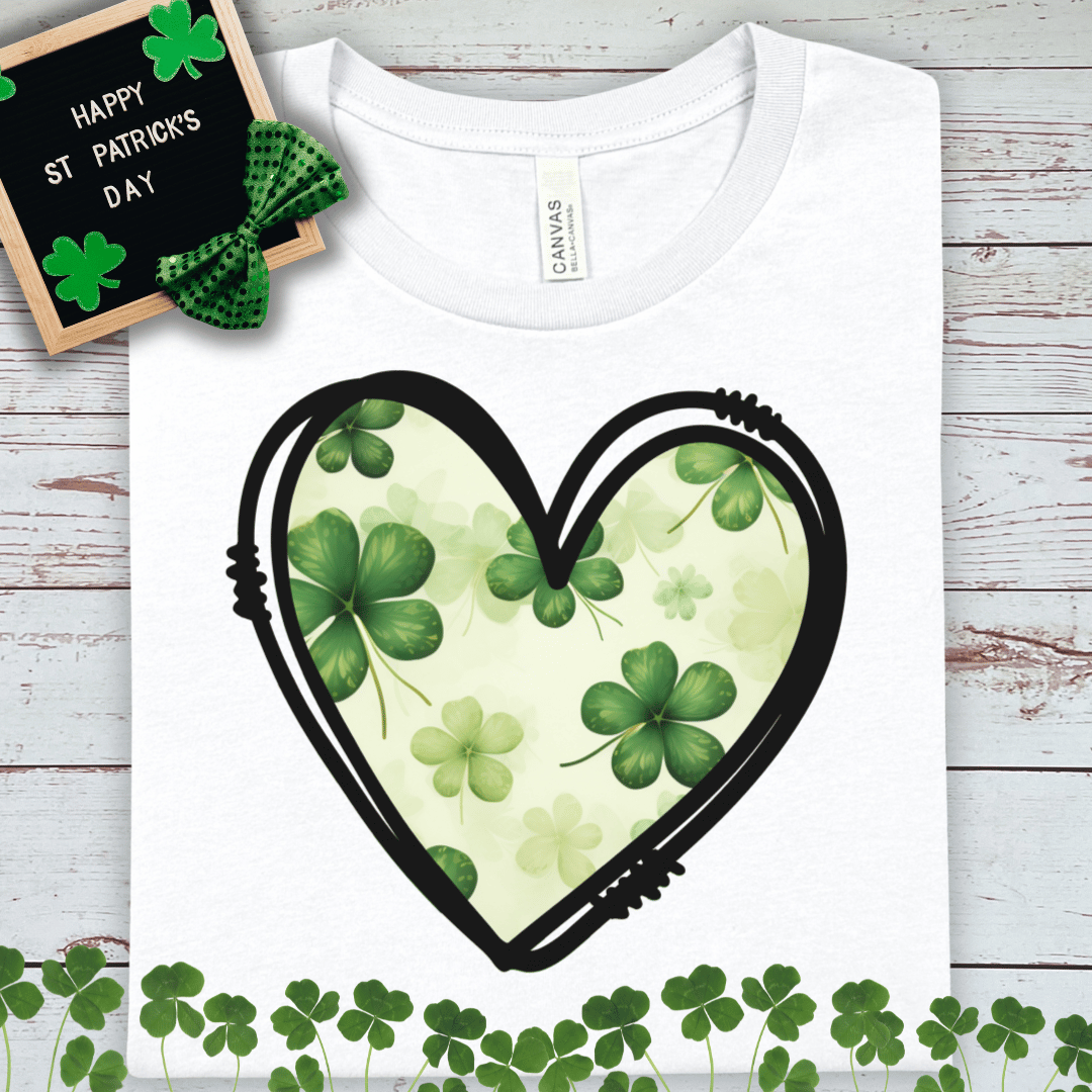 Shamrock Heart T-Shirt — St. Patrick’s Day Clover Love Tee