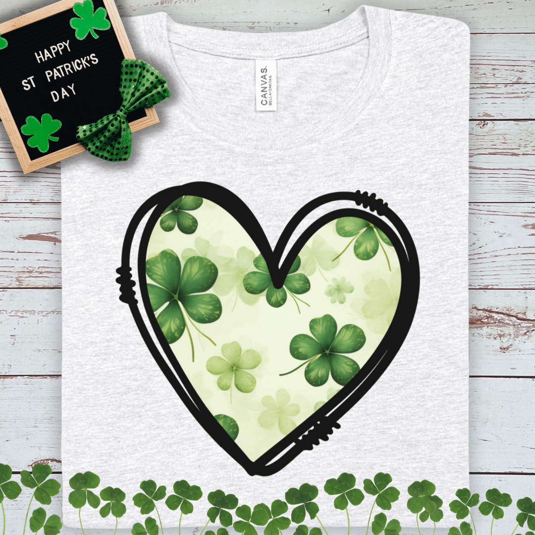 Shamrock Heart T-Shirt — St. Patrick’s Day Clover Love Tee