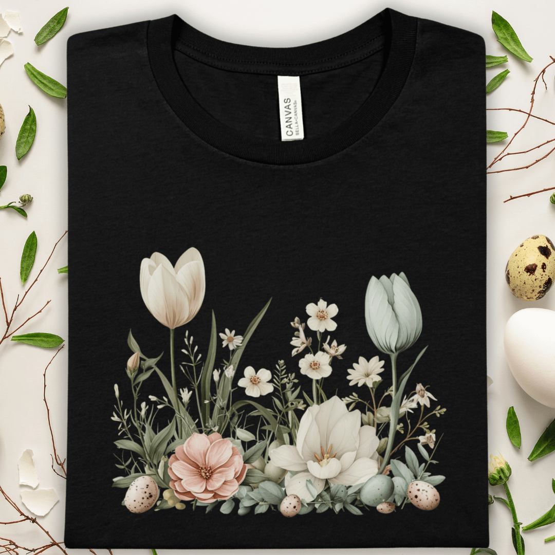 Floral Easter Meadow Tee — Vintage Botanical Garden Flower T-Shirt