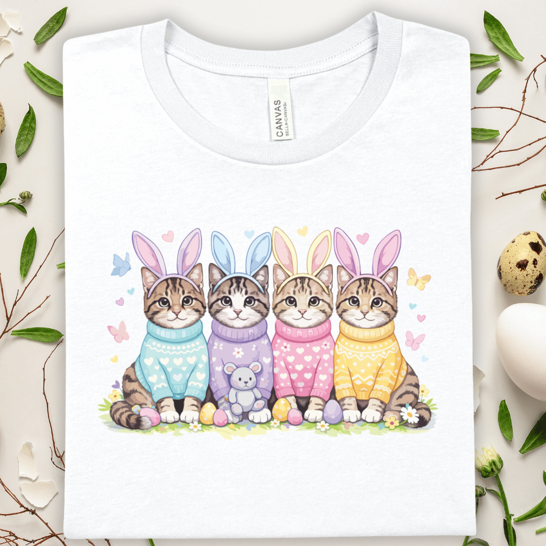 Easter Kittens Graphic Tee — Cute Cats in Bunny Ears T-Shirt