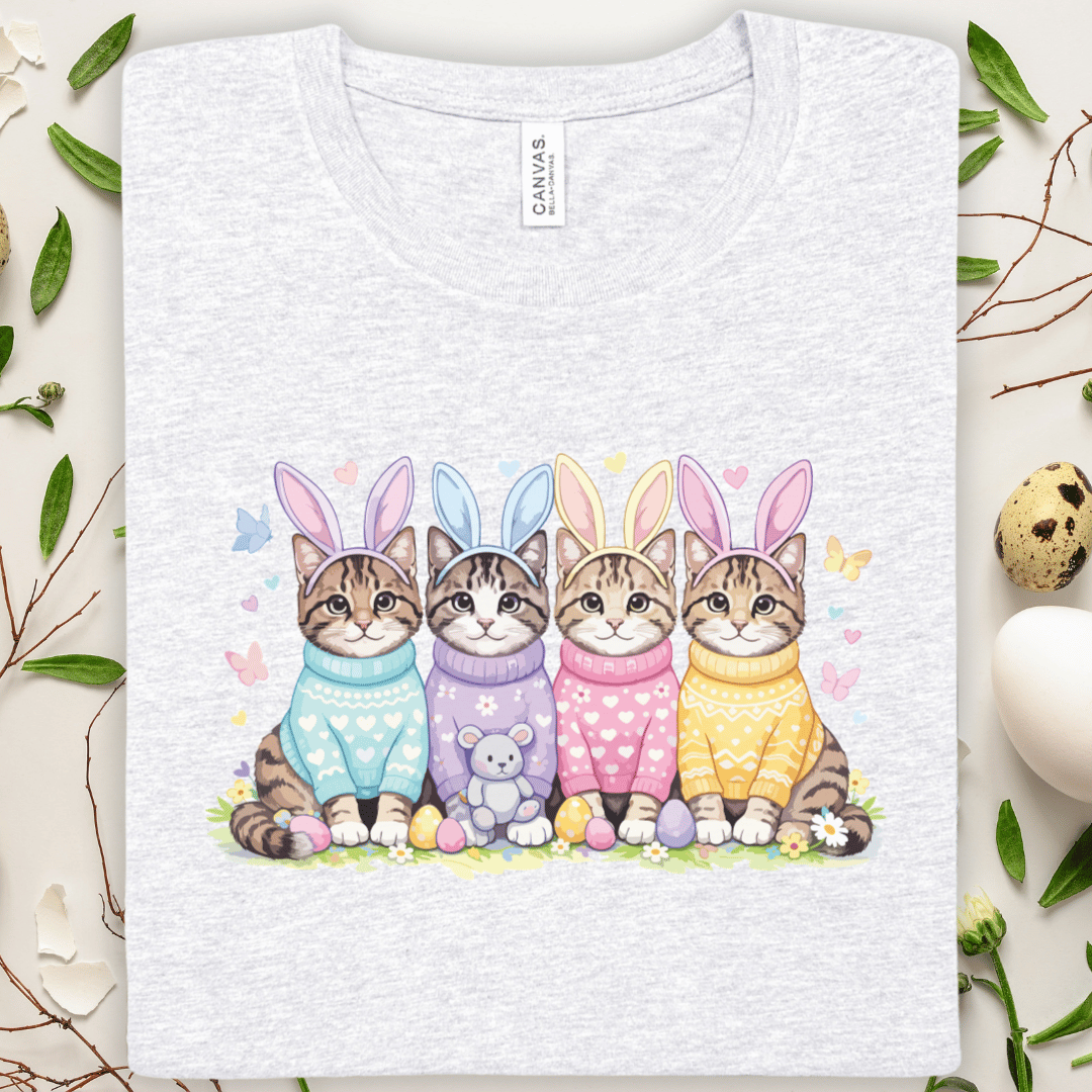 Easter Kittens Graphic Tee — Cute Cats in Bunny Ears T-Shirt
