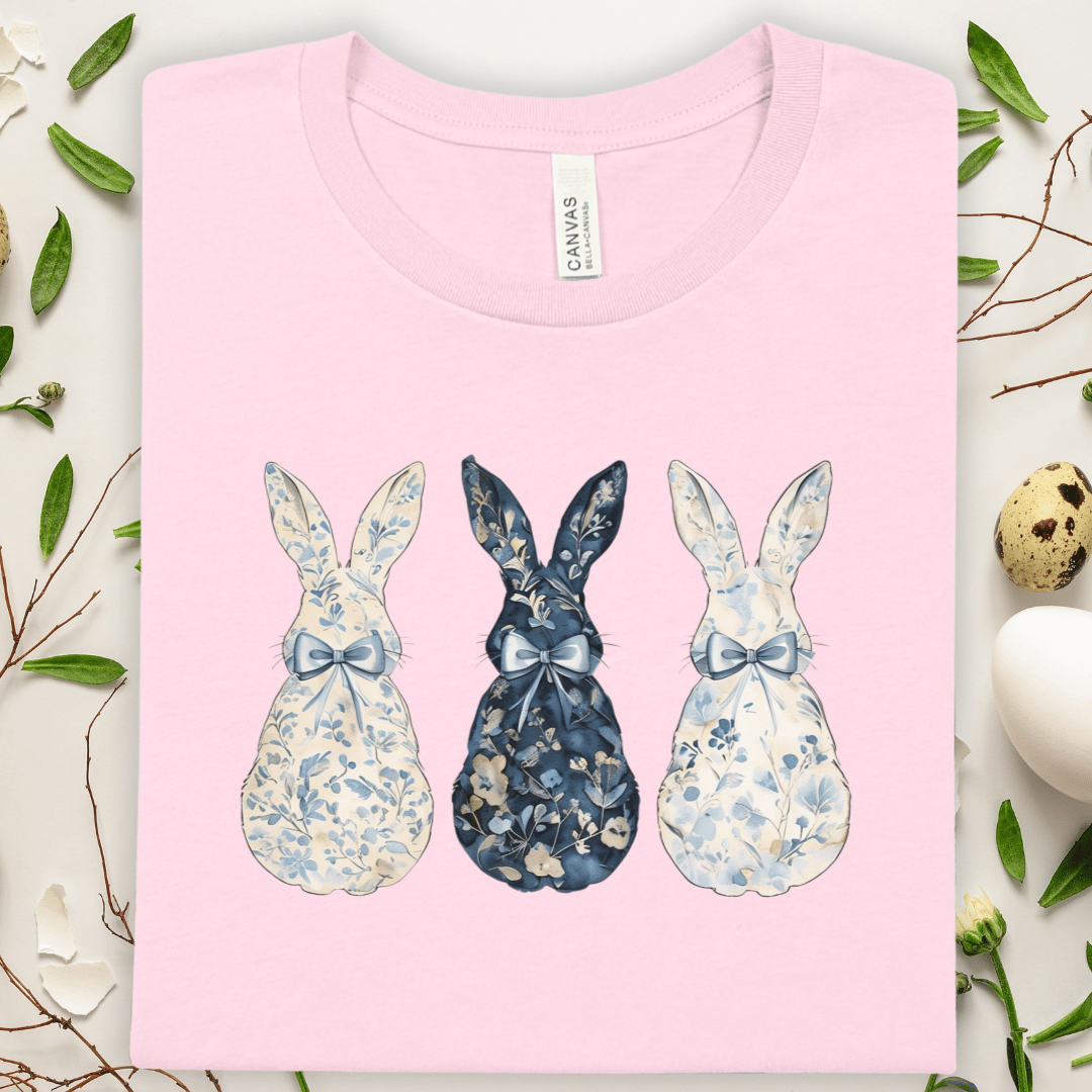 Easter Floral Bunny Trio Tee