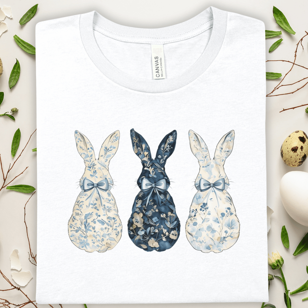 Easter Floral Bunny Trio Tee