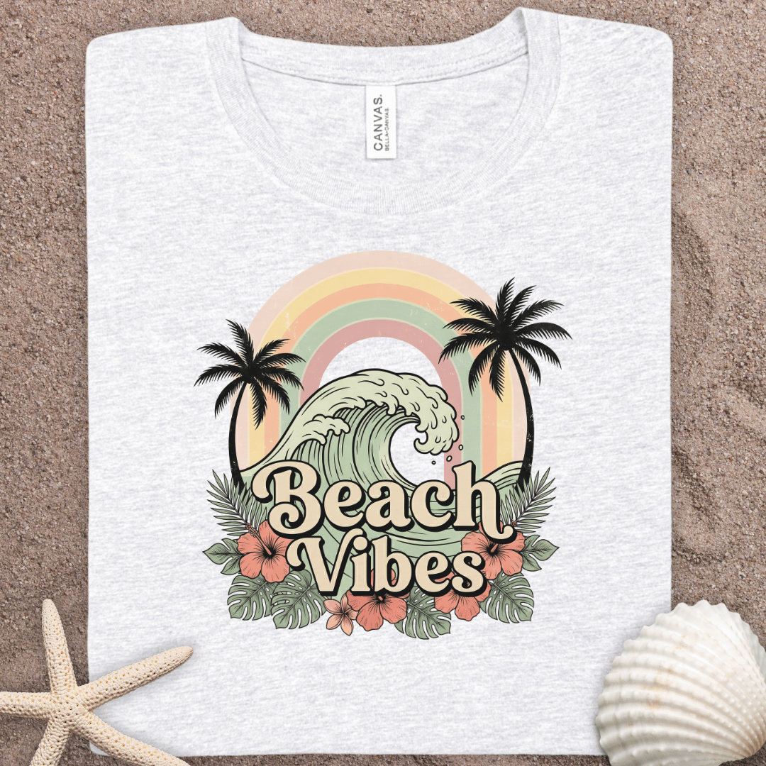 Beach Vibes T-Shirt – Retro Palm Wave Summer Tee