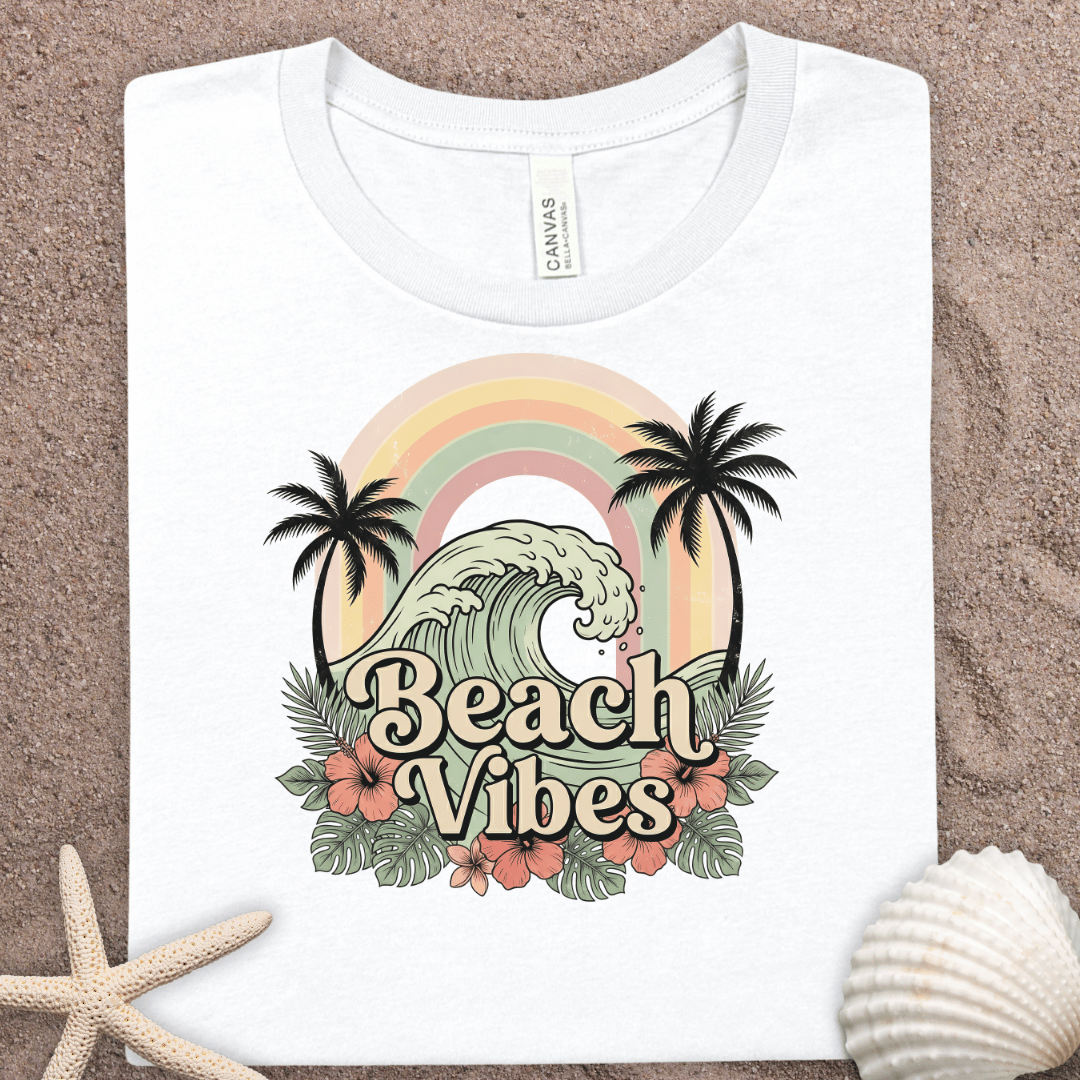 Beach Vibes T-Shirt – Retro Palm Wave Summer Tee