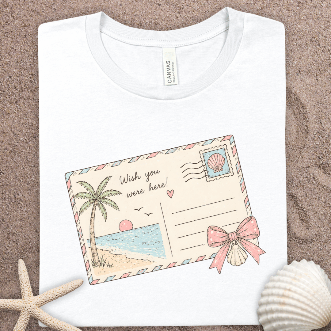 Postcard from Paradise T‑Shirt — 'Wish You Were Here' Beach Tee