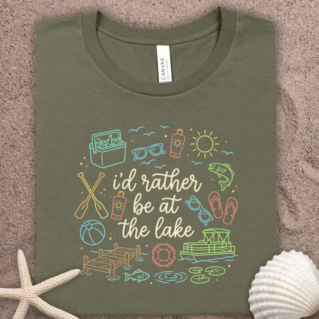 Lake Life Summer Tee – "I'd Rather Be at the Lake" Graphic T-Shirt