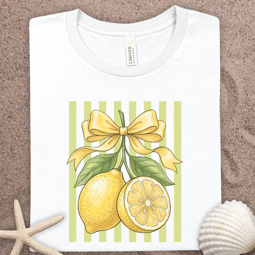 Lemon Ribbon Tee — Vintage Citrus Graphic T-Shirt