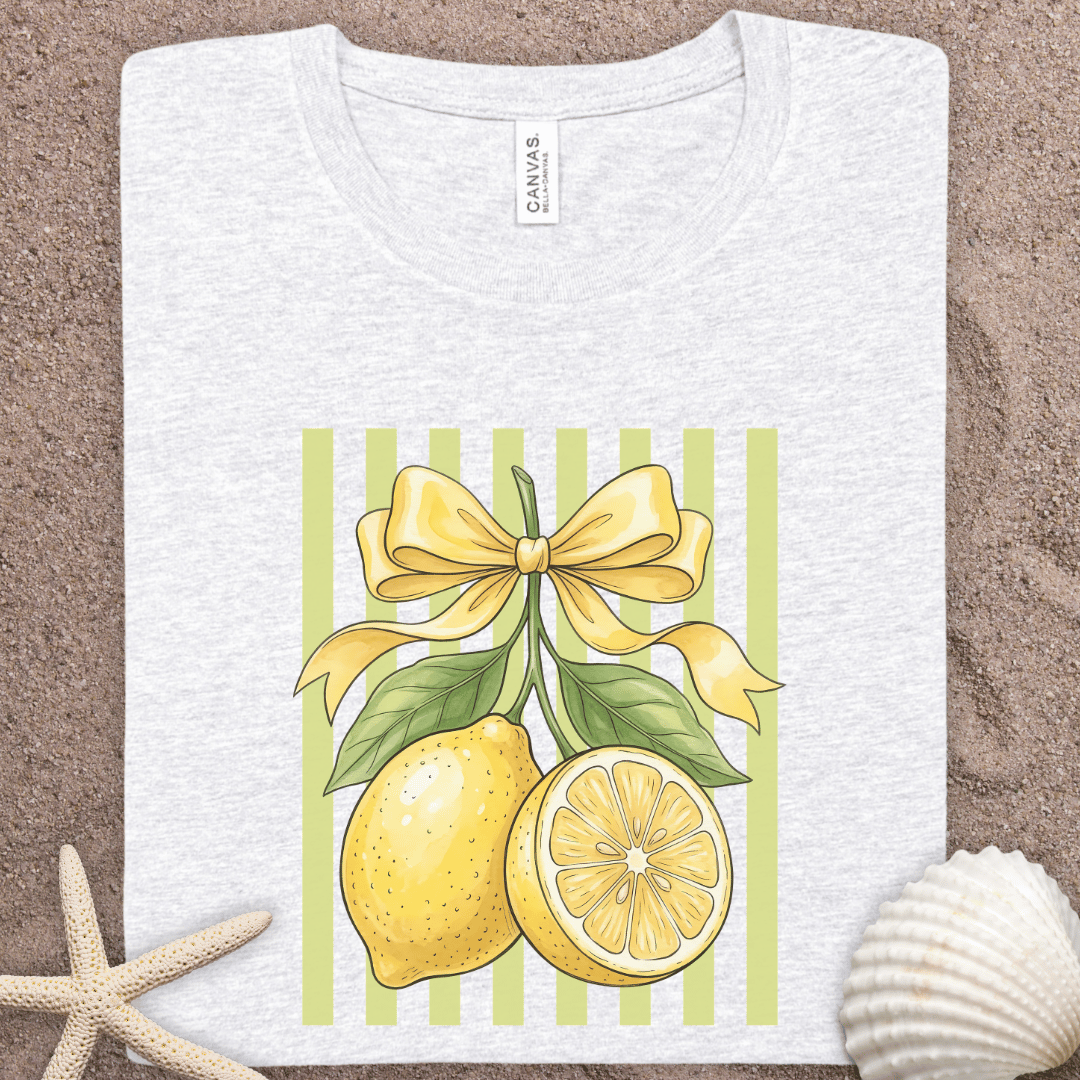 Lemon Ribbon Tee — Vintage Citrus Graphic T-Shirt