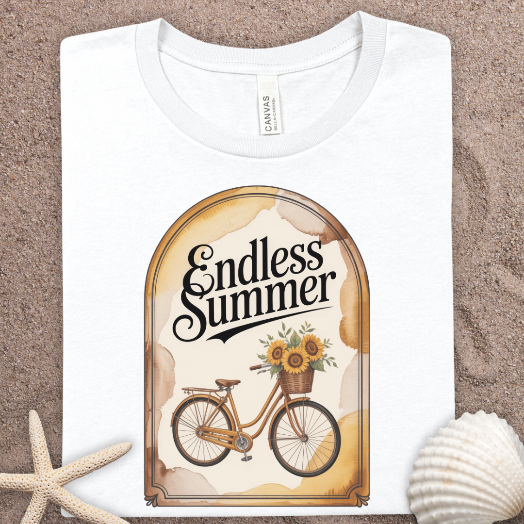 Endless Summer Bicycle Tee — Vintage Sunflower Bike Shirt