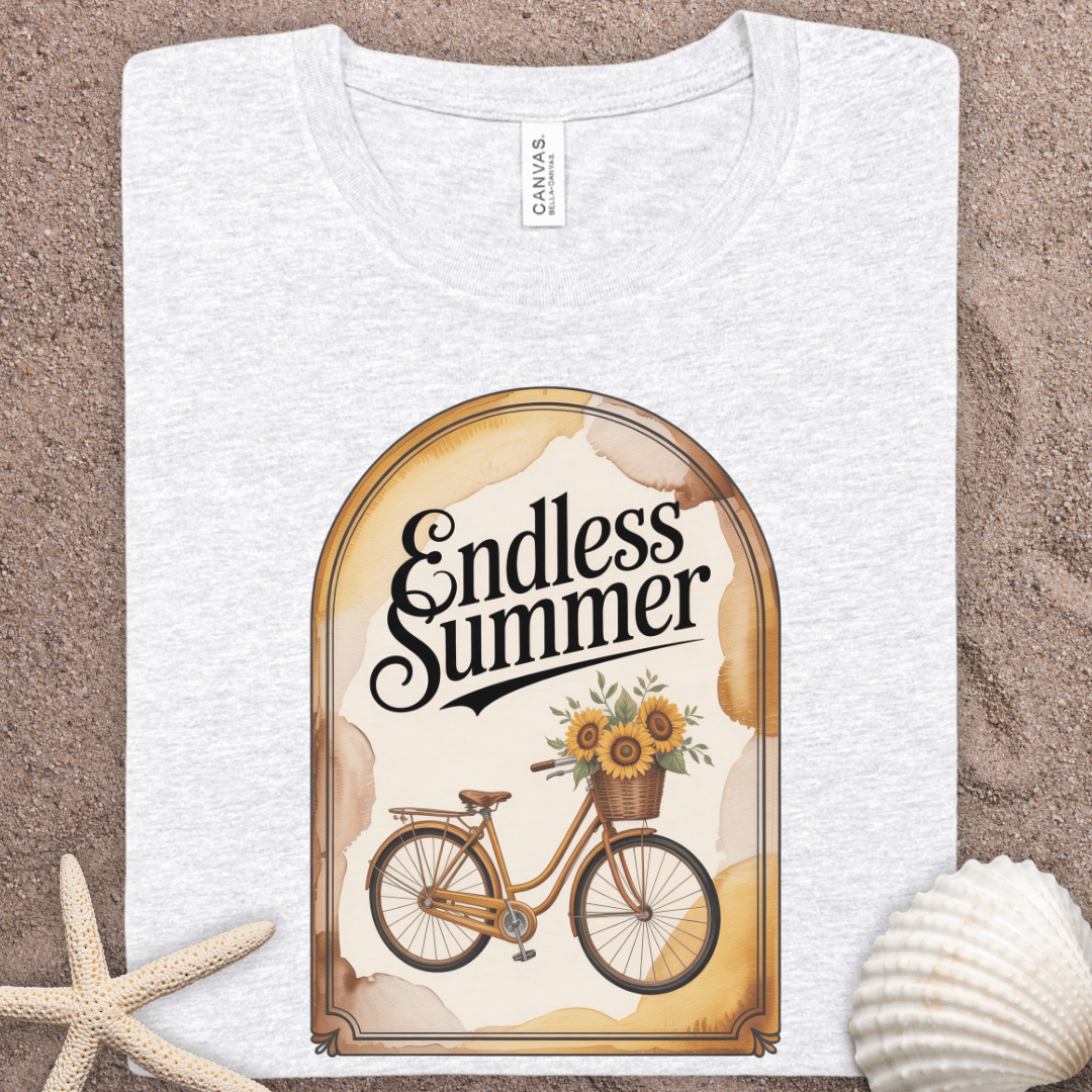 Endless Summer Bicycle Tee — Vintage Sunflower Bike Shirt