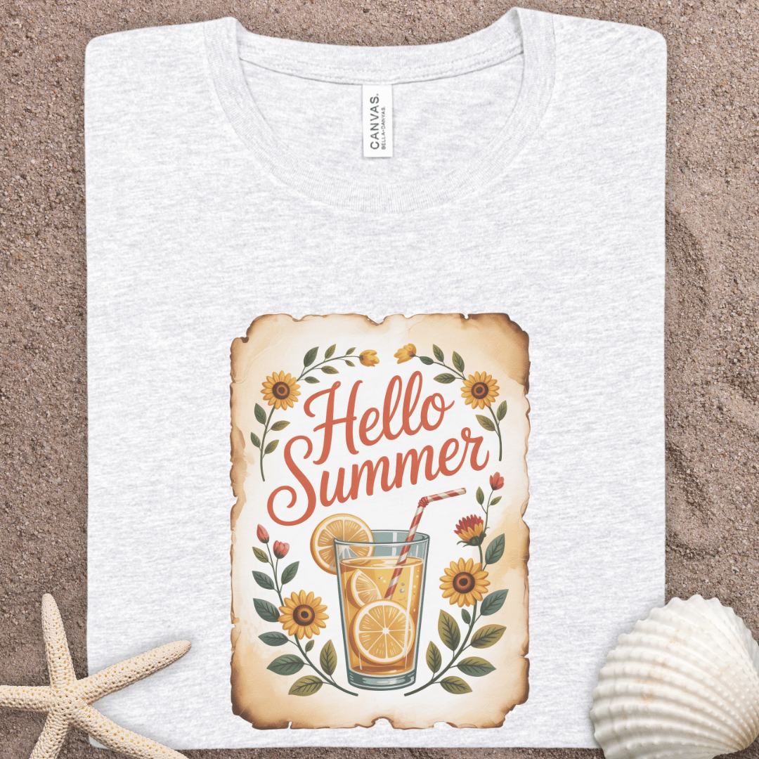 Hello Summer Tee - Sunflower Lemonade Graphic T-Shirt