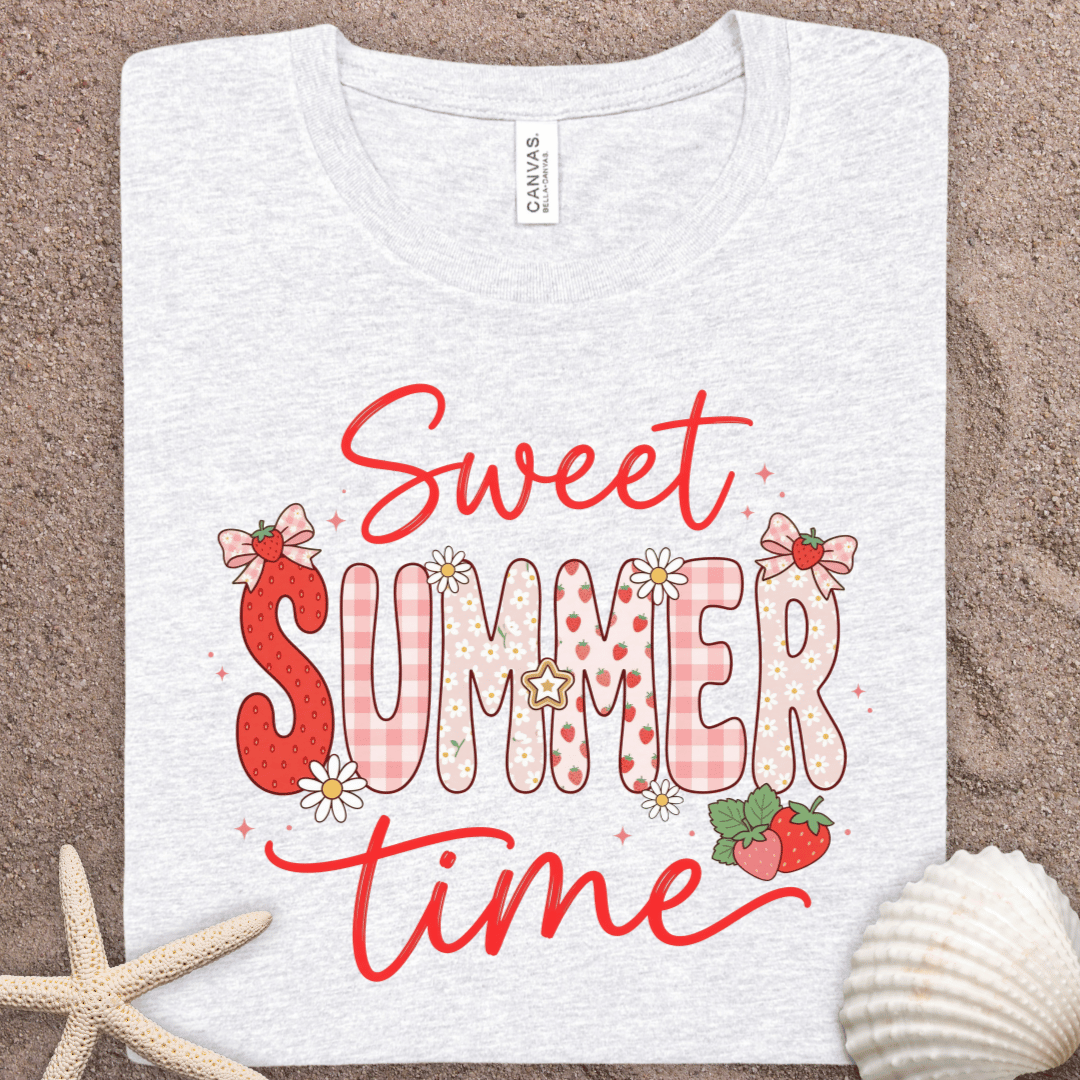Sweet Summer Time T-Shirt — Floral Strawberry Summer Tee