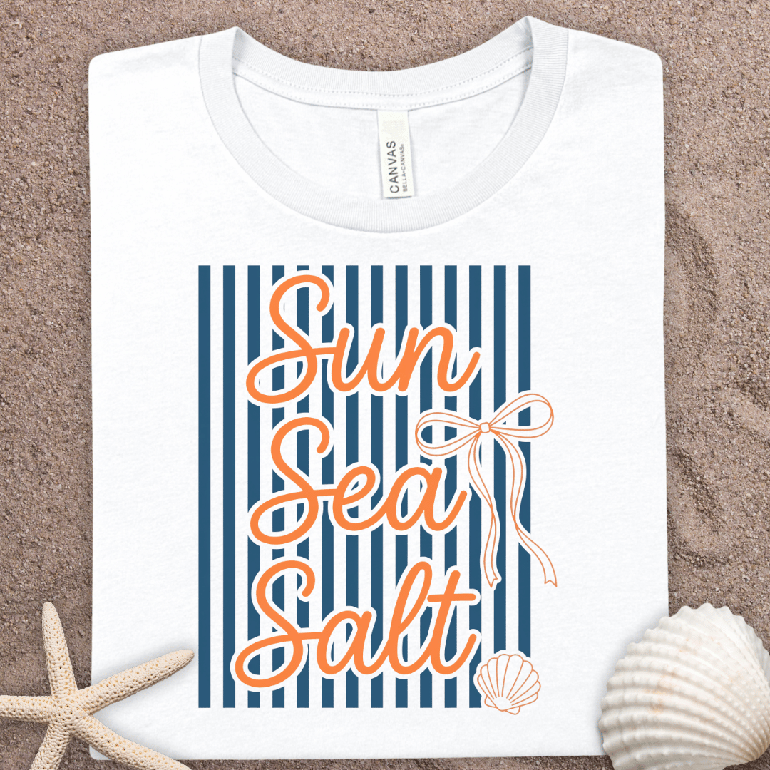 Sun Sea Salt Tee — Nautical Striped Summer Shirt