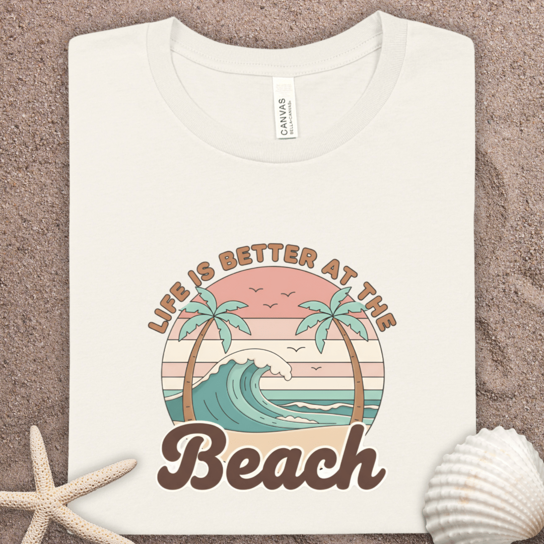 Beach Vibes T-Shirt — "Life Is Better at the Beach" Retro Surf Tee