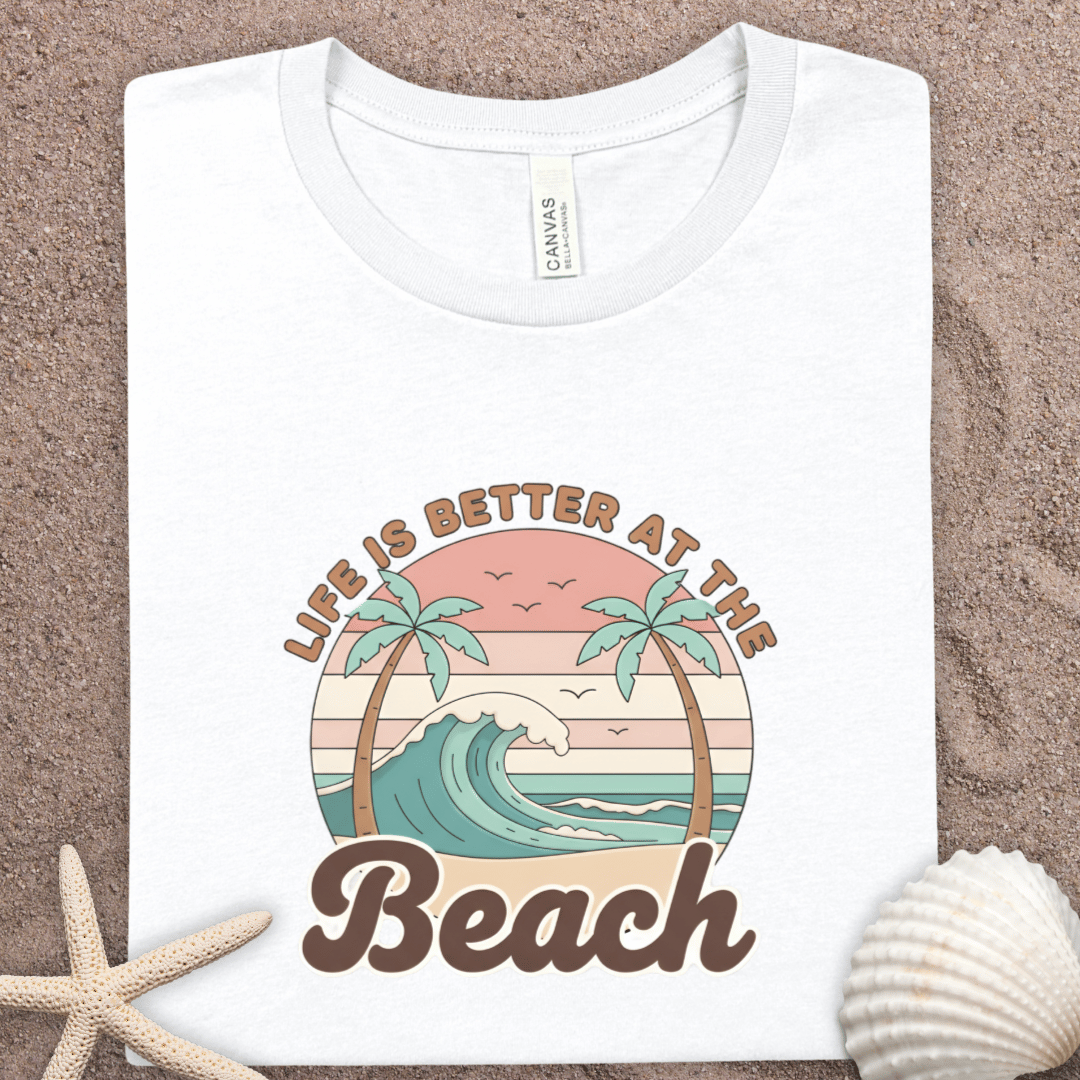 Beach Vibes T-Shirt — "Life Is Better at the Beach" Retro Surf Tee