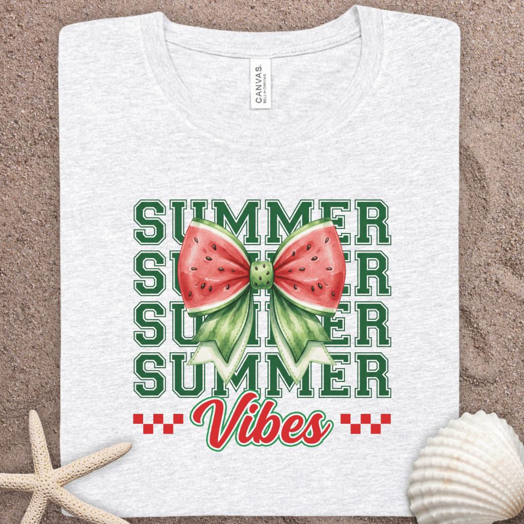 Watermelon Bow "Summer Summer Summer Vibes" Tee
