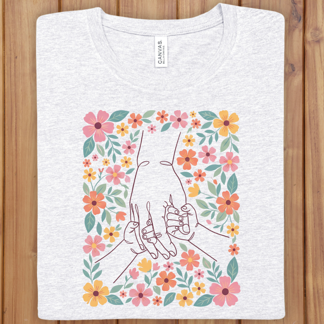 Floral Mother & Two Children Keepsake Tee - Mother's Day