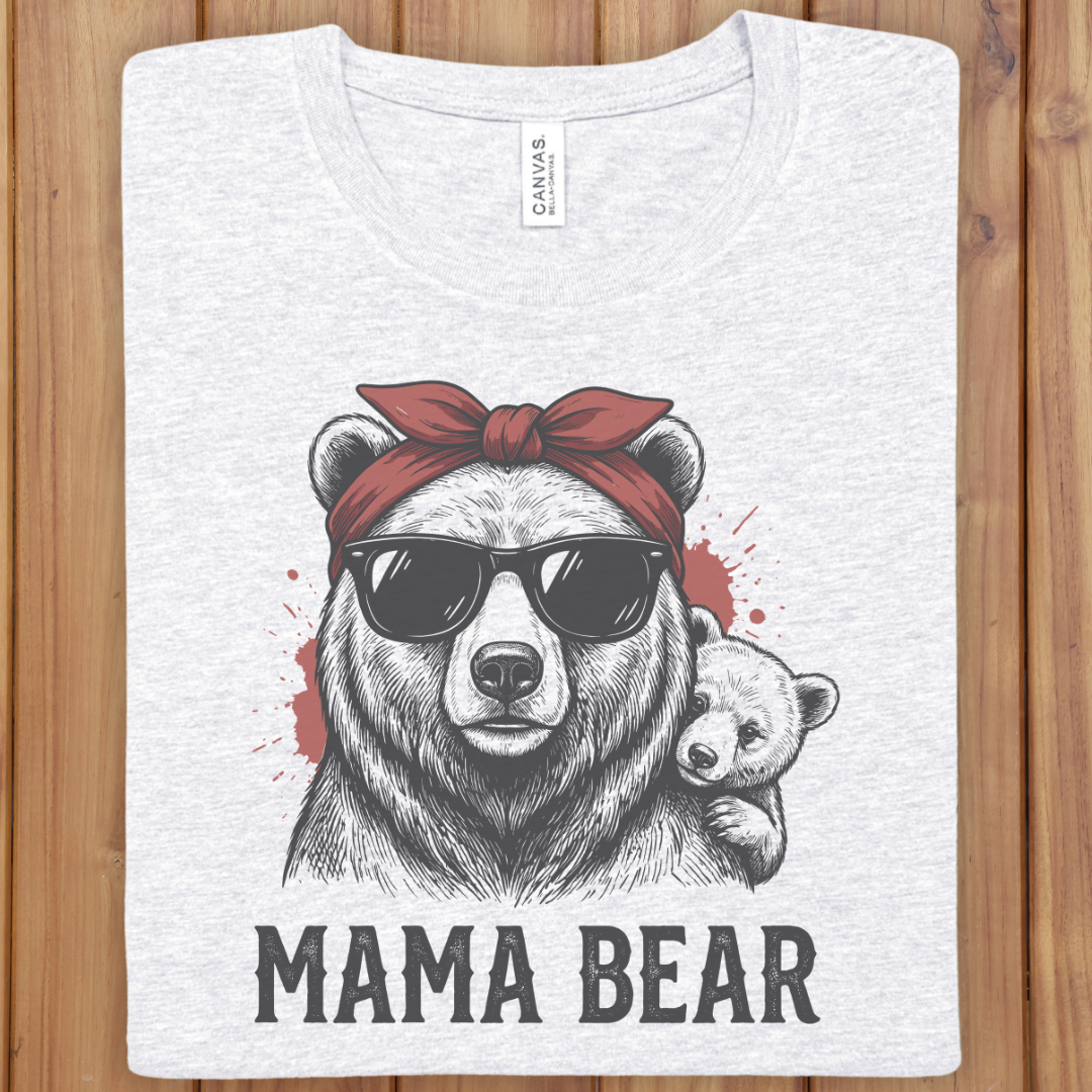 Mama Bear T-Shirt – Retro Sunglasses Mom Tee (Mama Bear)